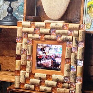 Peach/Orange Cream Glass Cabochons Mirror Decor for your Wall-NWT-Handmade